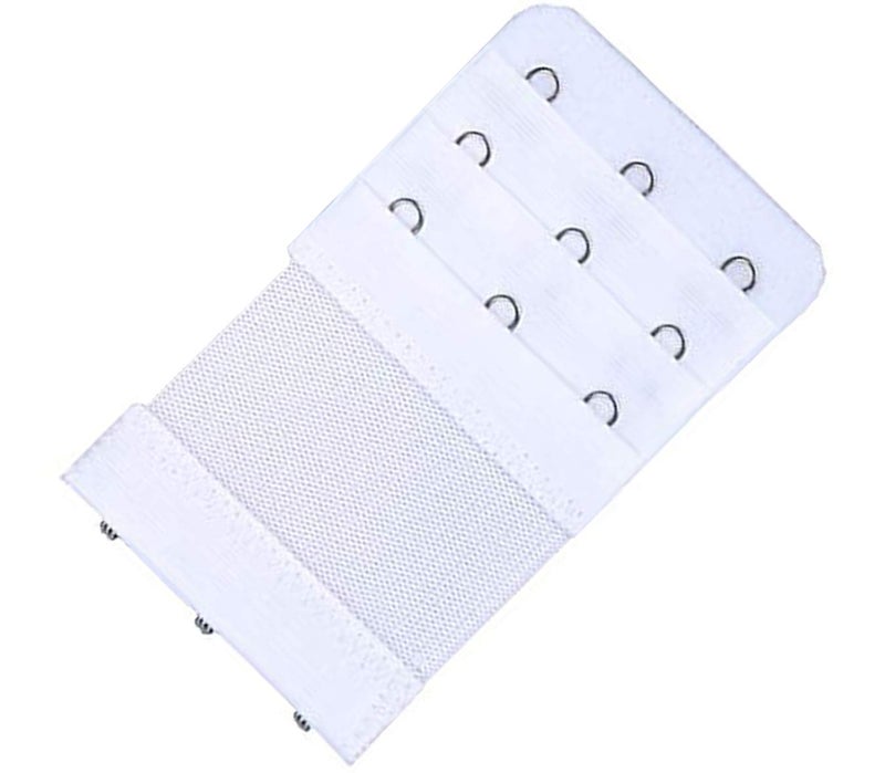 KTOBTEL Bra Extender 3 Hooks 3 Rows Elastic Bra Band Hook Strap Extensions for Women, Pack of 4 (White) - Image 4